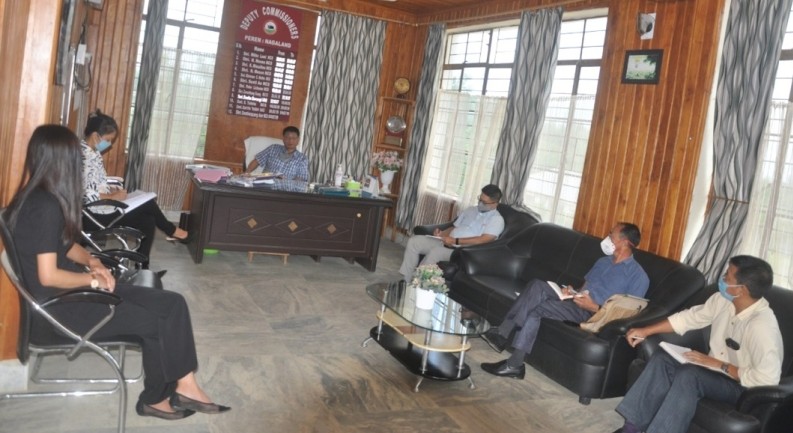 DC Peren, Sentiwapang Aier, NCS addressing the Peren District Task Force for COVID-19 meeting held at Deputy Commissioner Chambers, District Headquarter, New Peren on October 13. (DIPR Photo) 